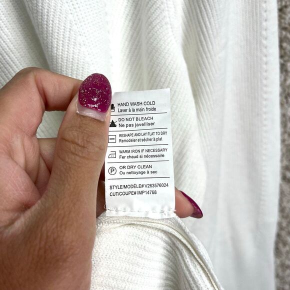 Vince Sweater Women's Large White Side Zip Crewneck Pullover NWT - Picture 8 of 8